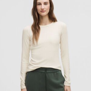 NWT Lululemon Ivory Hold Tight Long Sleeve Top